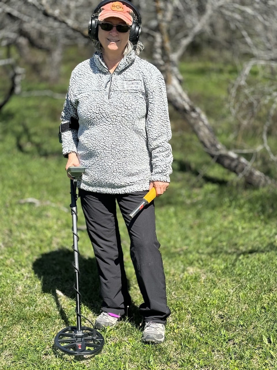 Nancy Keaton detecting with Minelab X-Terra Pro (Josh Keaton photo)