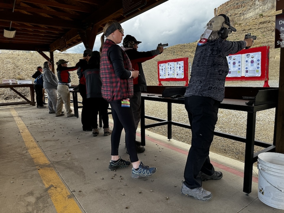 AGAG Facilitators trying out the new AGAG Pistol Marksmanship Program