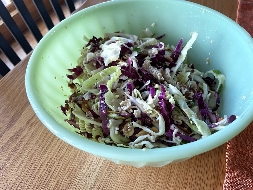 Crunchy Ramen Salad with Cabbage horiz