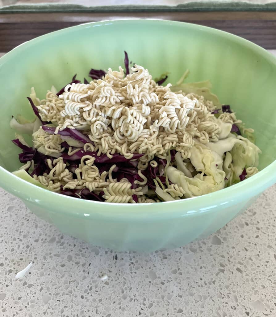 Ingredients for Crunchy Ramen Salad with Cabbage