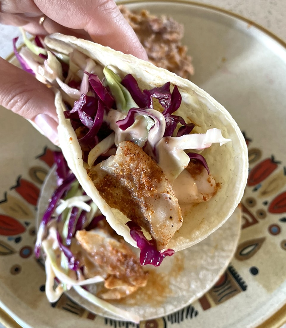 Air Fryer Rockfish Tacos