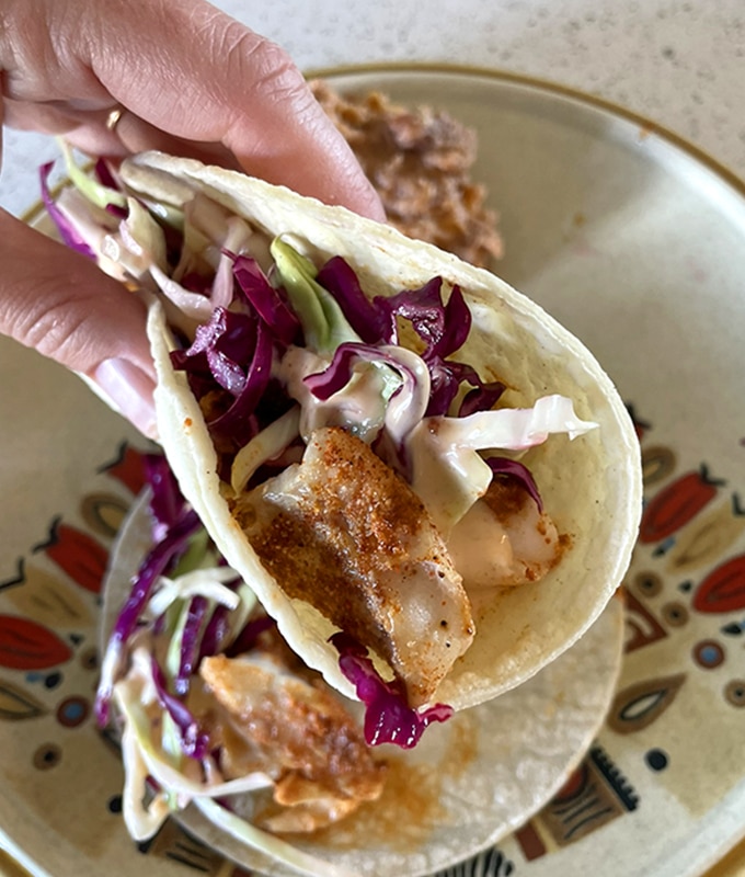 Air Fryer Rockfish Tacos feature