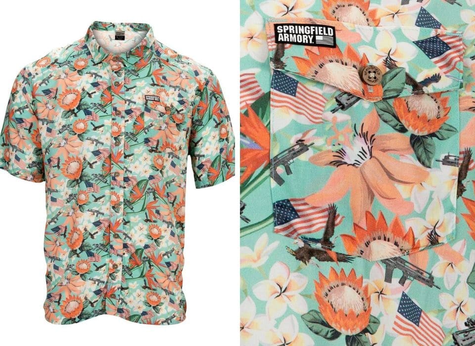 Springfield Men's Short Sleeve Summer Button Down, American Paradise