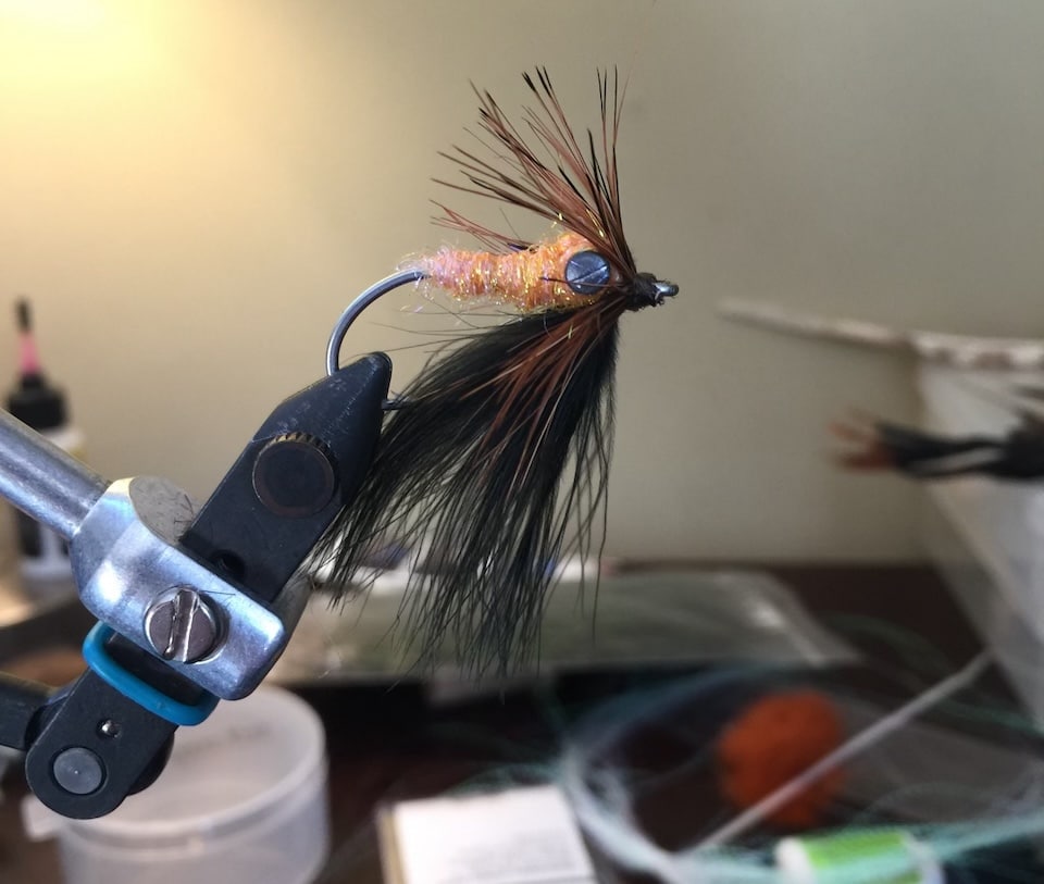 Pheasant fly in vise