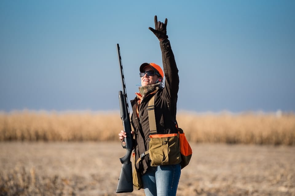 Woman pheasant hunting