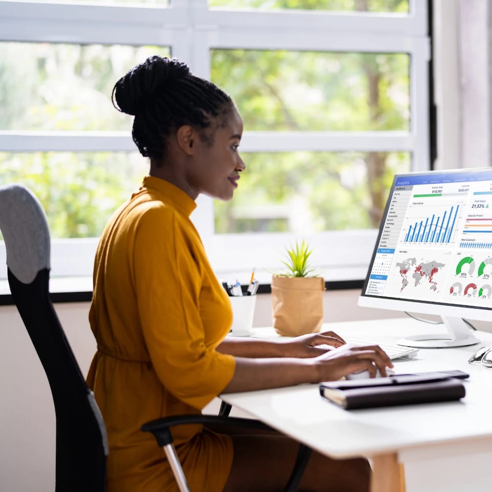 Woman working on computer