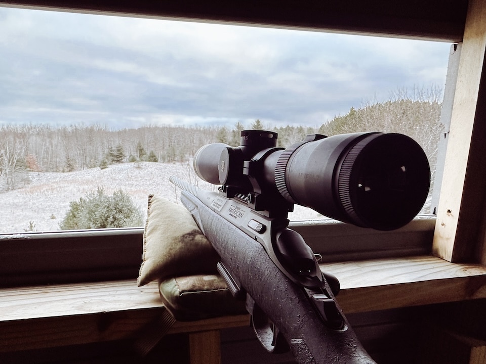 rifle in blind window Ruger American Gen 2