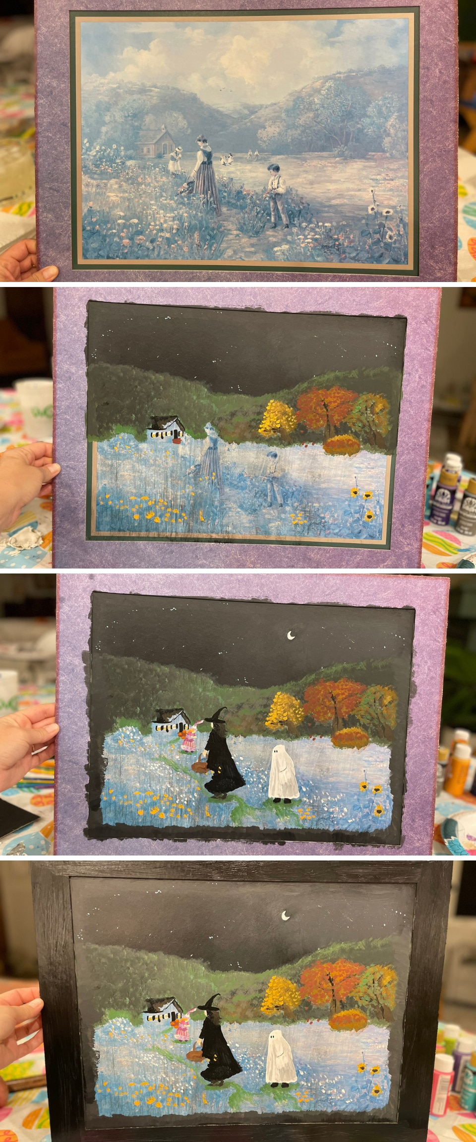 Halloween Ghost Painting 2 Steps