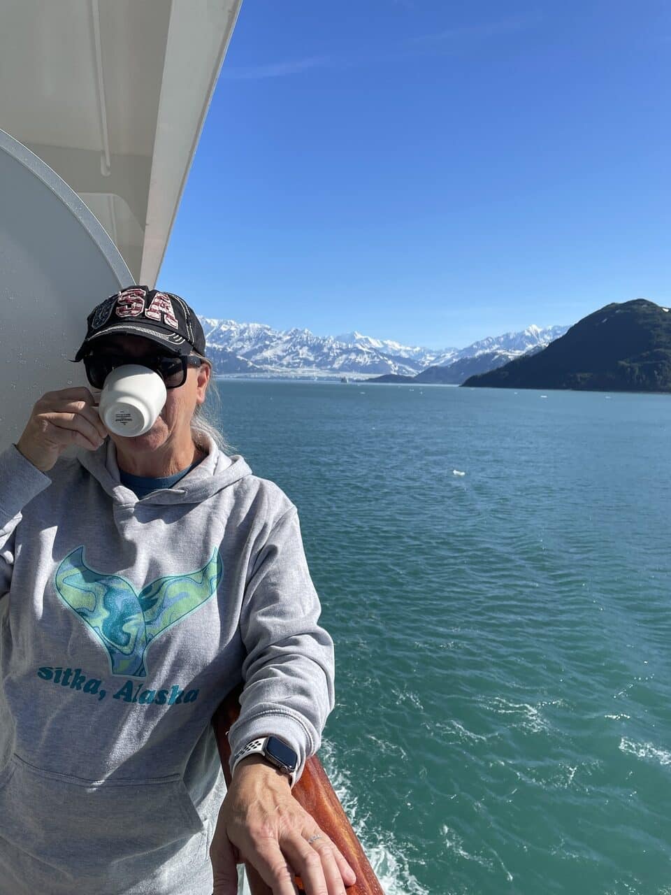 Hubbard Glacier behind Babbs cruising alaska