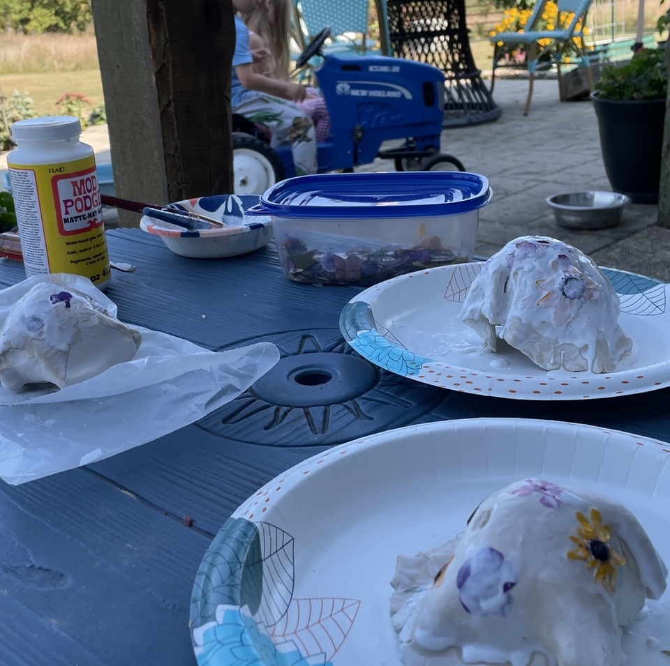 clay ghosts drying