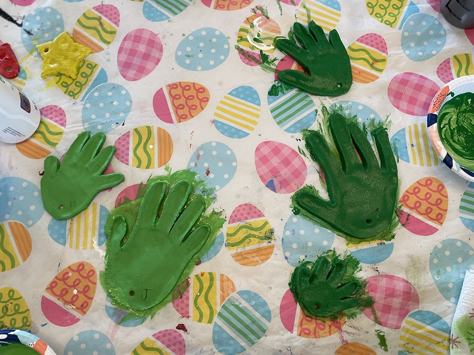 Painted handprints