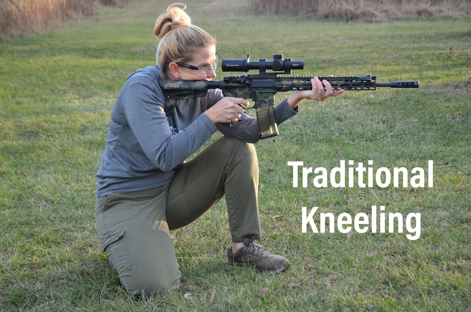 Traditional kneeling rifle positions