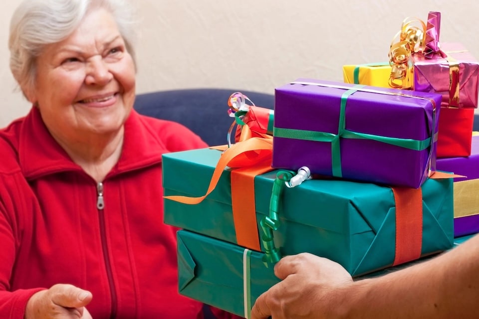 non-prepper-older-woman-receiving-gifts gifts for reluctant preppers