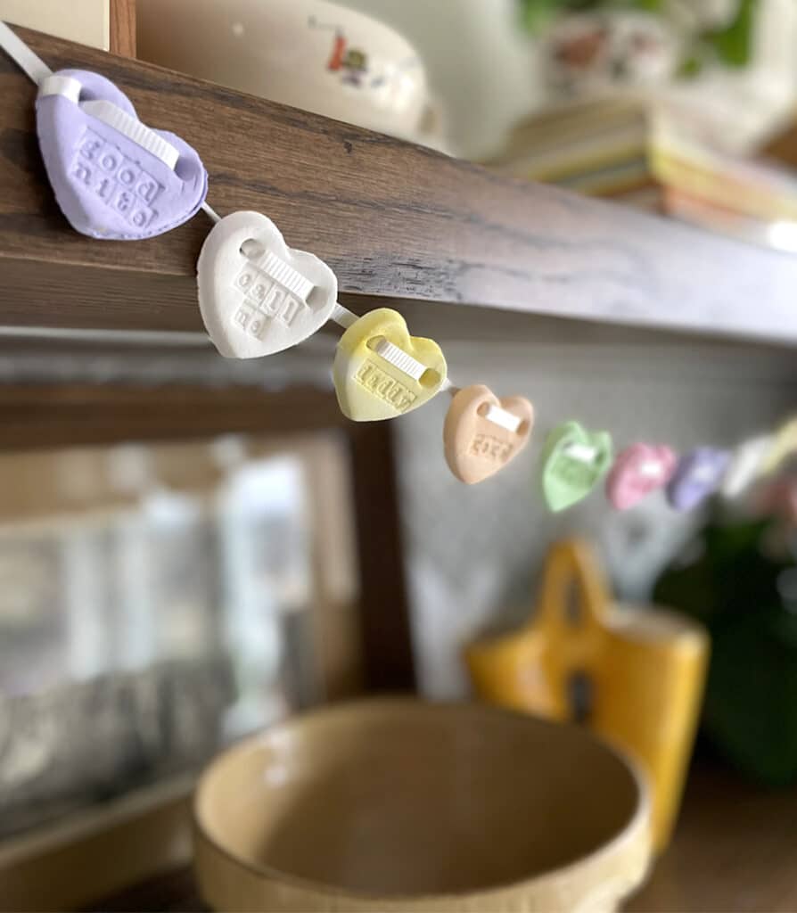 Close up heart garland